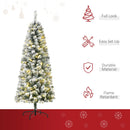 Christmas Time 5FT Prelit Snow Flocked Christmas Tree w/ Light, Indoor Home Xmas Decoration