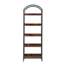 Livingandhome 5-Tier Arched Wooden Bookcase Storage Shelf