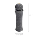 Garden Sanctuary Outdoor Modern Cylindrical Water Polo Fountain with Warm Light