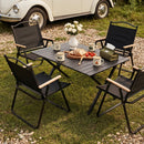 Breeins 90cm/120cm Portable Folding Camping Table with 4 Chairs
