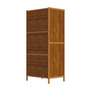 Livingandhome Compact 3-Tier Rattan Door Bookcase