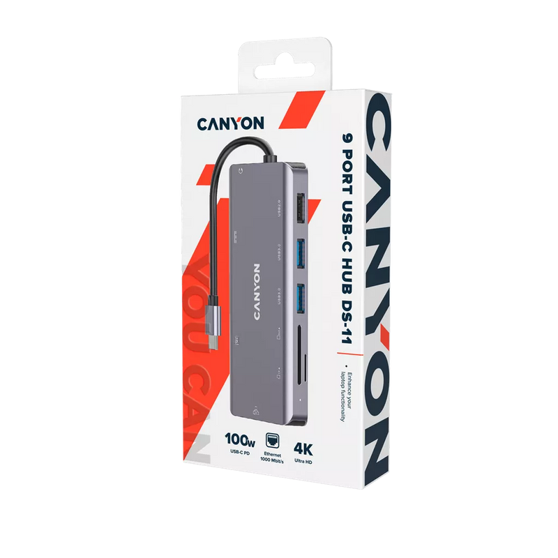 Canyon 9 Port USB-C Hub - Space Grey