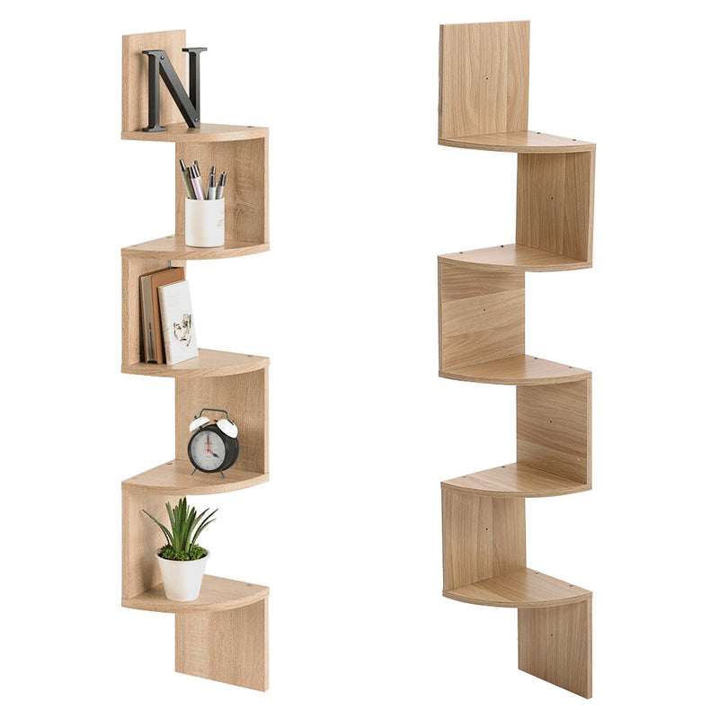 Cottonfy UK Tiered Wooden Floating Corner Shelf