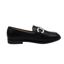 Casual Closed Toe Slip-on Horsebit PU Loafer - Black