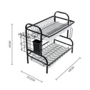 Lifeideas Black Steel Dish Drying Rack 2-Tier
