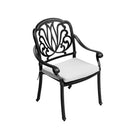 Breeins Black 3-Piece Cast Aluminum Outdoor Dining Set With Cushions