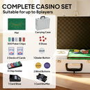 SPORTNOW 300-Piece Texas Holdem Poker Chips Set with Card Shuffler and Shoe