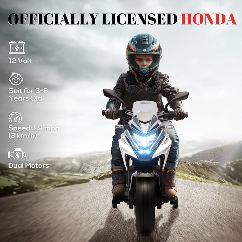 AIYAPLAY Honda Licensed 12V Kids Electric Motorbike W/ Music Headlights