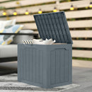 Outsunny 93L Plastic Garden Storage Box, Storage Container w/ Handles, Grey