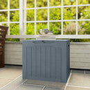 Outsunny 93L Plastic Garden Storage Box, Storage Container w/ Handles, Grey