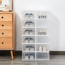Lifeideas 12 Pack White Foldable Plastic Shoe Storage Boxes