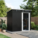 Breeins 4x6FT Metal Pent Roof Garden Tool Shed