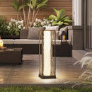 Outsunny Rattan Solar Floor Lamp, Auto On/Off  Garden Lights, Sand Brown