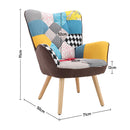 Livingandhome Tufted Button Linen Armchair With Wooden Legs