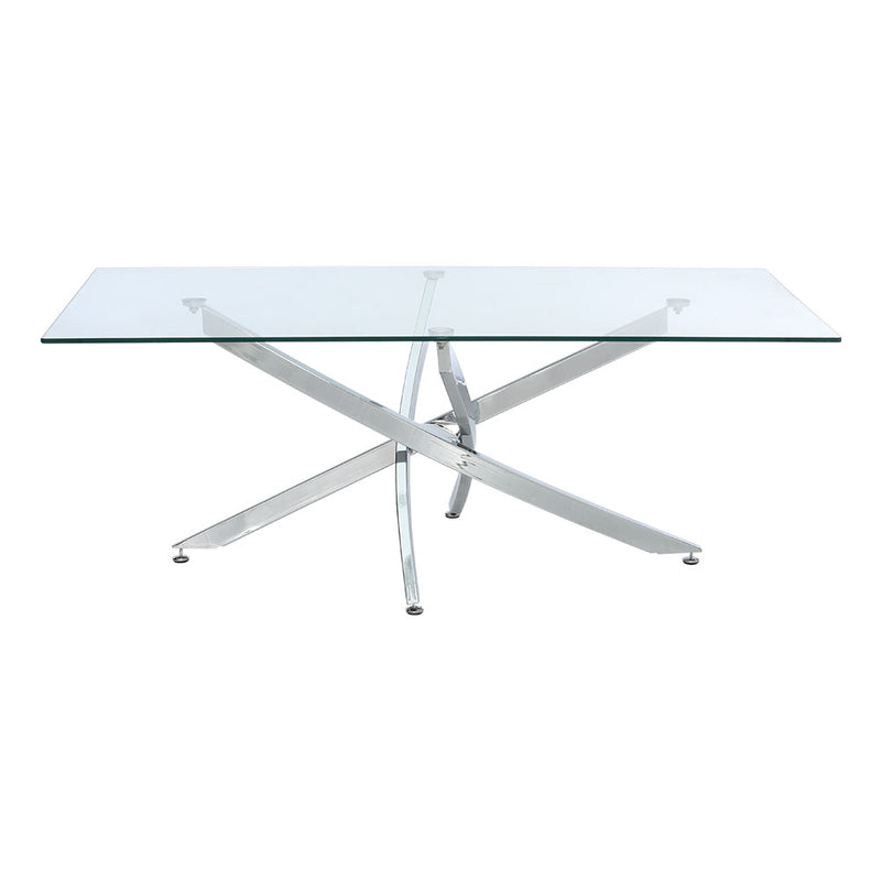 Livingandhome Modern and Futuristic Clear Glass Top Coffee End Table