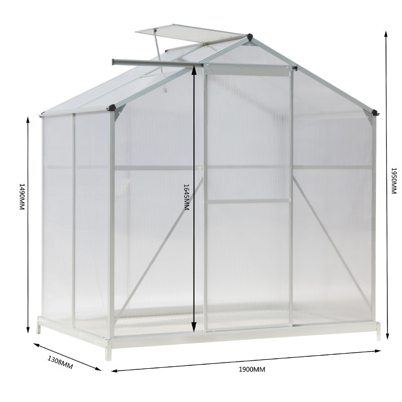 Breeins Aluminium Hobby Greenhouse with Base and Window Opening