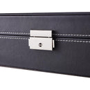 Sheonly 8-Slot Black PU Leather Watch Display Box with Ring Slots