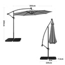 Livingandhome Outdoor 32 LED Lighted Patio Umbrella With Crank Lift System