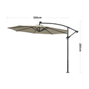 Garden Sanctuary Outdoor 32 LED Lighted Patio Umbrella with Crank Lift System