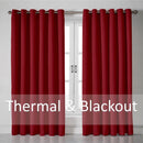 Linen Look Ring Top Blackout Curtains