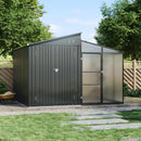 9.7x8.5ft 2-in-1 Metal Garden Storage Shed With Acrylic Greenhouse