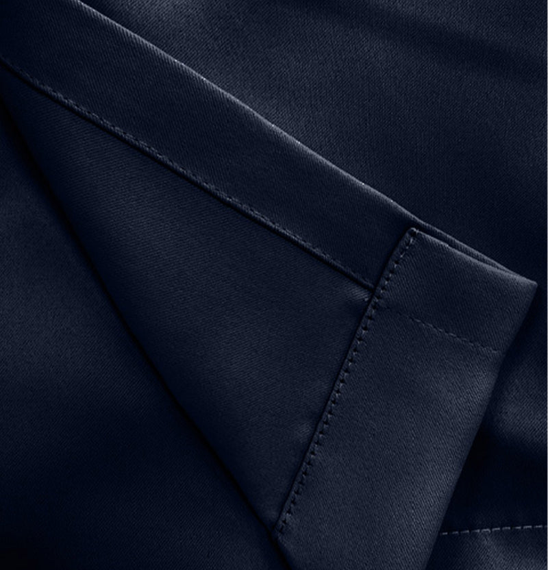 Enhanced Living Nightfall Plain Supersoft Navy Thermal Blockout Single Eyelet Door Curtain