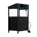Black Bedside Table With Charging Station And LED Lights