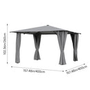 Solar LED Metal Patio Gazebo with Curtains L or XL