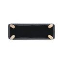 Livingandhome Rectangular Linen Ottoman with Wooden Legs