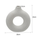 Lifeideas Nordic Style Ceramic Round Vase in White