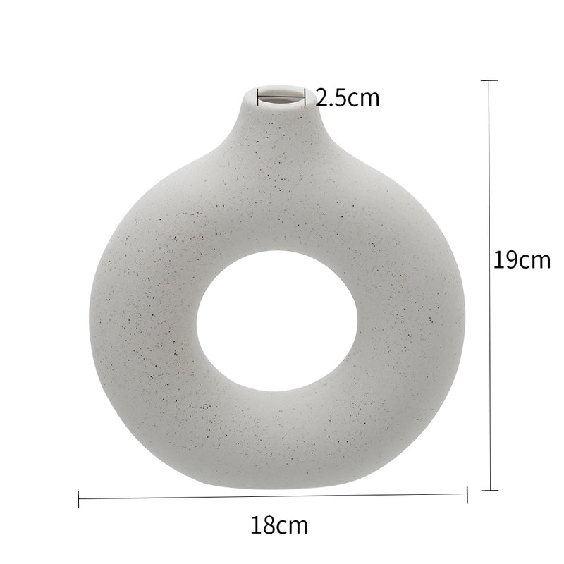 Lifeideas Nordic Style Ceramic Round Vase in White