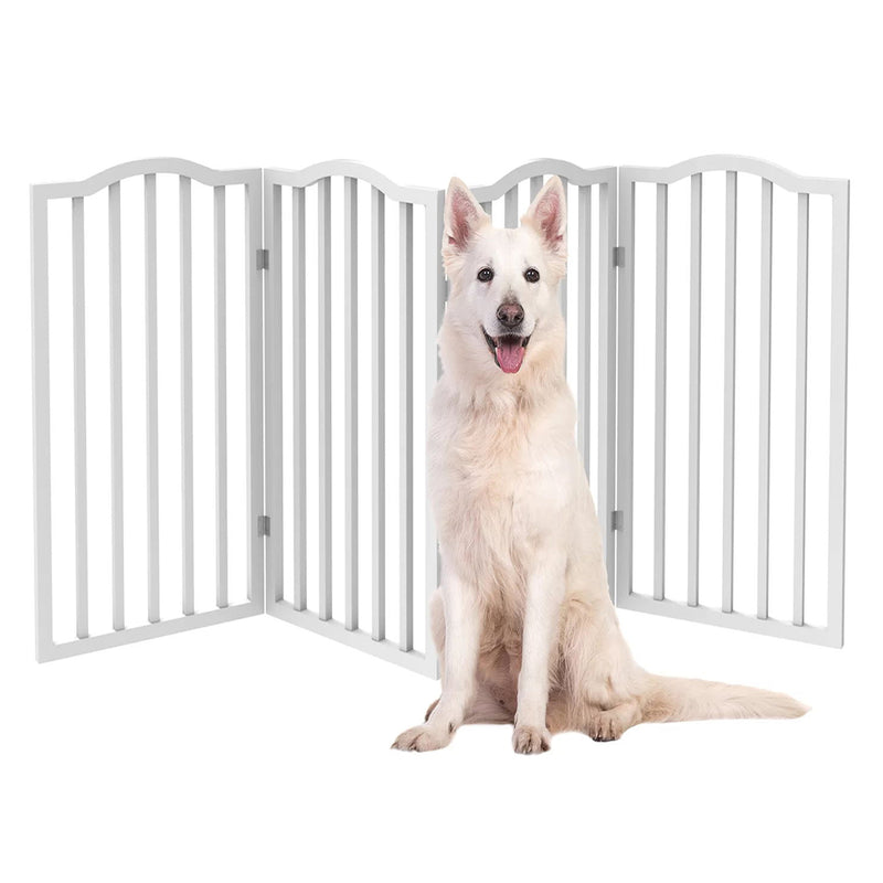 Kidkid 4 Panel Wooden Foldable Safety Gate with Stable Feet