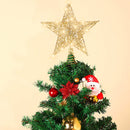 Livingandhome Decorative Star Sequins Christmas Tree Topper with LED Lights