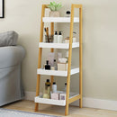 Livingandhome Nordic Freestanding 4-Tier Wooden Ladder Shelf Organizer