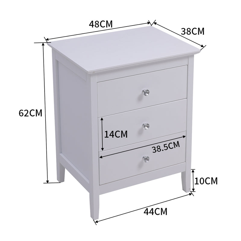Livingandhome Compact White MDF Storage Cabinet