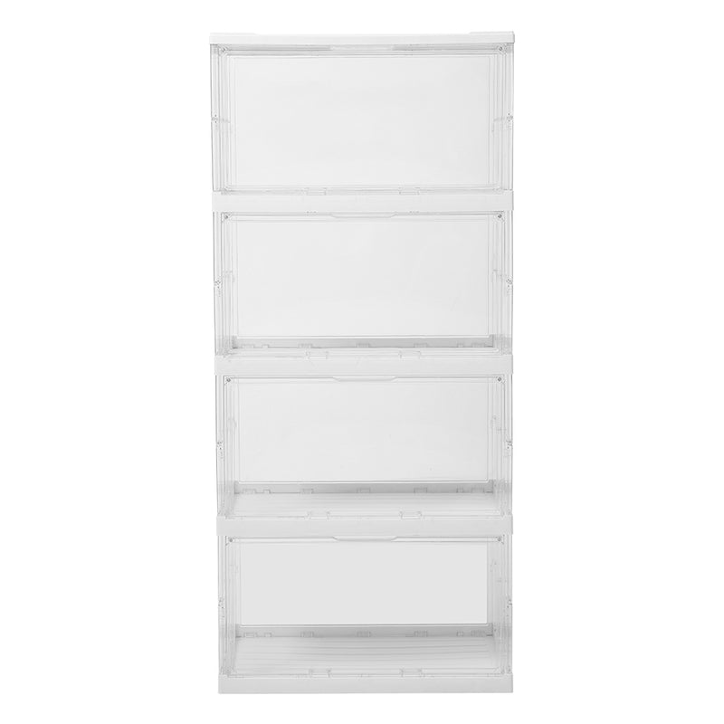 Livingandhome 4-Tier Foldable Storage Box with Magnetic Doors
