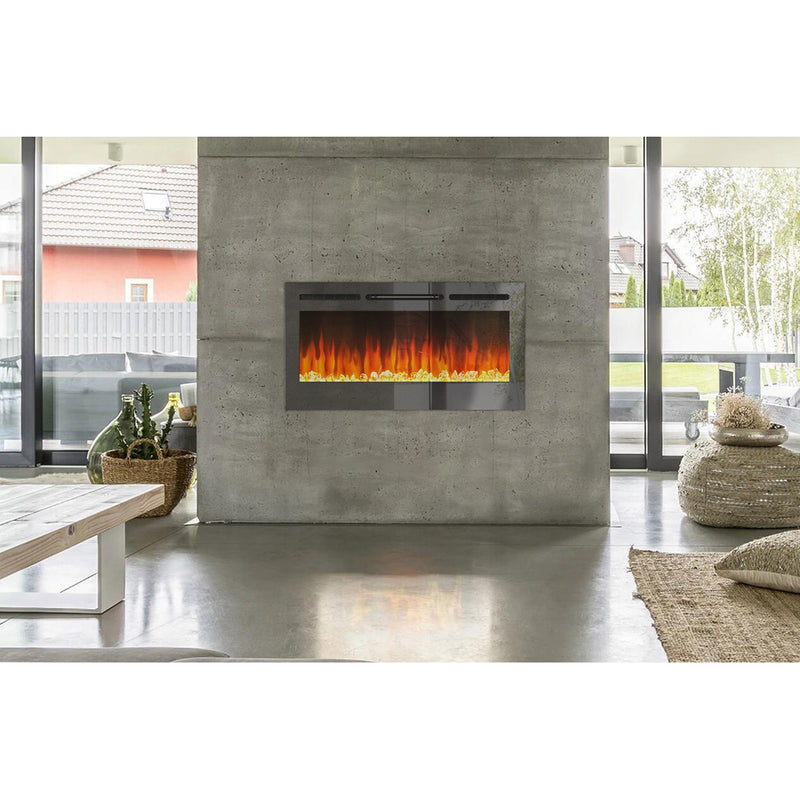 Livingandhome Linear Electric Fireplace Recessed