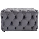 Livingandhome Vintage Square Velvet Buttoned Footrest