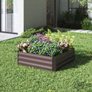 Garden Sanctuary Galvanized Steel Square Raised Garden Bed Planter Box