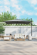 Livingandhome Large Square Canopy Rotating Outdoor Cantilever Parasol