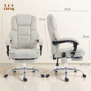 HOMCOM Massage Office Chair With Heat, 135° Reclining Desk Chair, Cream