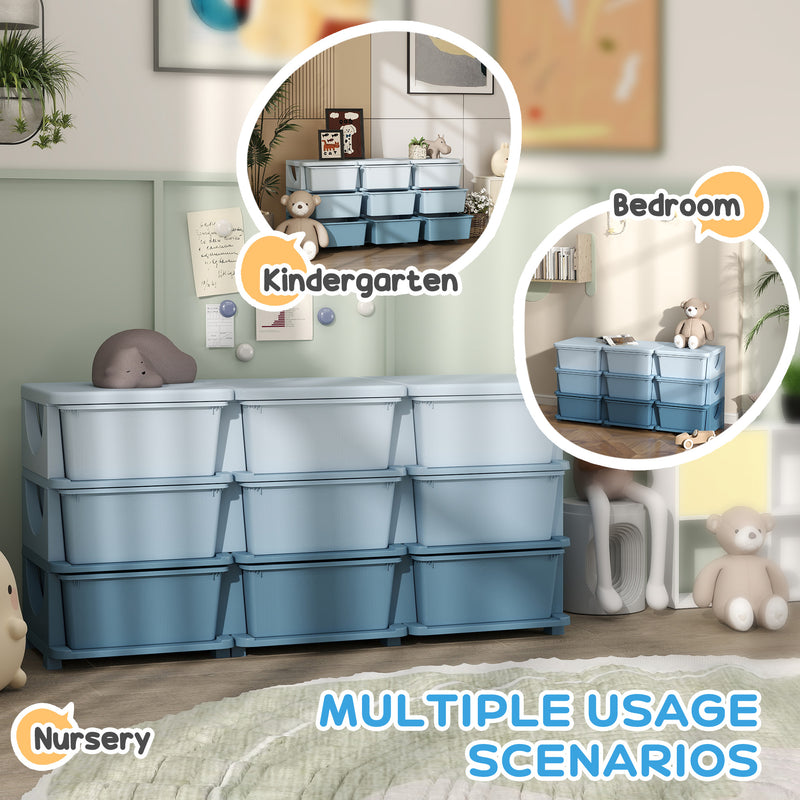 HOMCOM Kids Storage Units with Drawers 3 Tier Chest Dresser Tower