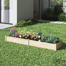 Livingandhome Solid Wood Raised Garden Bed with 2 Compartments