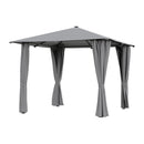 Breeins Solar LED Metal Patio Gazebo with Curtains