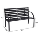 Breeins Outdoor Garden Metal Wood Bench