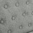 Livingandhome Rustic Set of 2 Bar Stools Linen Tufted with Wood Legs