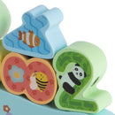 Kidkid Wooden Number Stacking and Balance Blocks for Toddlers