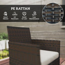 Outsunny 4 Piece Rattan Garden Furniture Sofa Set with Cushions, Brown