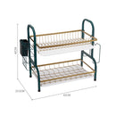 Lifeideas Kitchen 2-Tier Carbon Steel Dish Rack