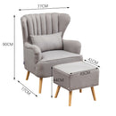 Livingandhome Stylish Wingback Lounge Chair and Footstool